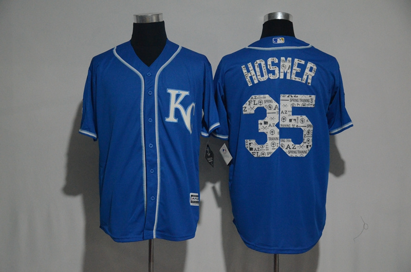 2017 MLB Kansas City Royals #35 Hosmer Blue Fashion Edition Jerseys